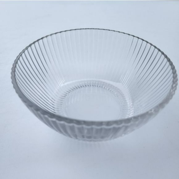 Vintage Anchor Hocking Entertainers Ribbed Glass Relish Chip And Dip Set 2 pcs - Picture 9 of 14